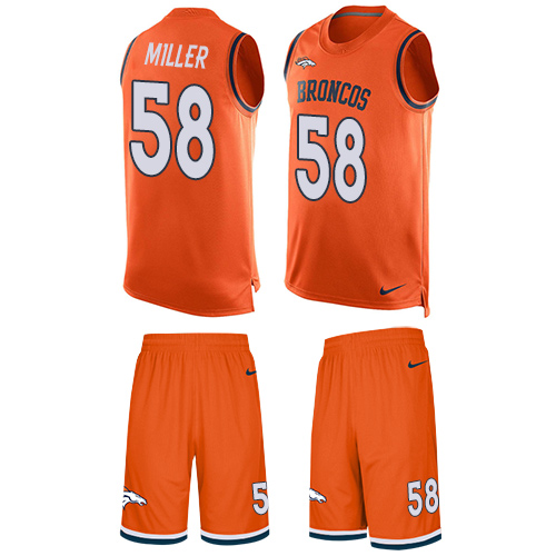 Nike Broncos #58 Von Miller Orange Team Color Men's Stitched NFL Limited Tank Top Suit Jersey - Click Image to Close
